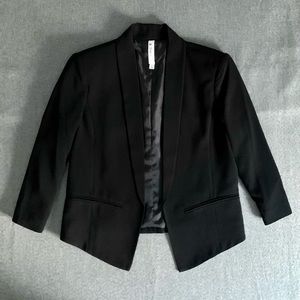 MURAL | Black Padded Open Blazer; Women’s Size XS